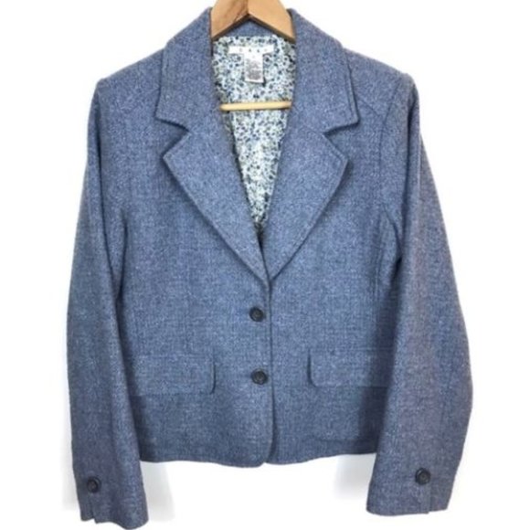 CAbi Jackets & Blazers - CAbi Blue Buttoned Down Vintage Tweed Style Blazer